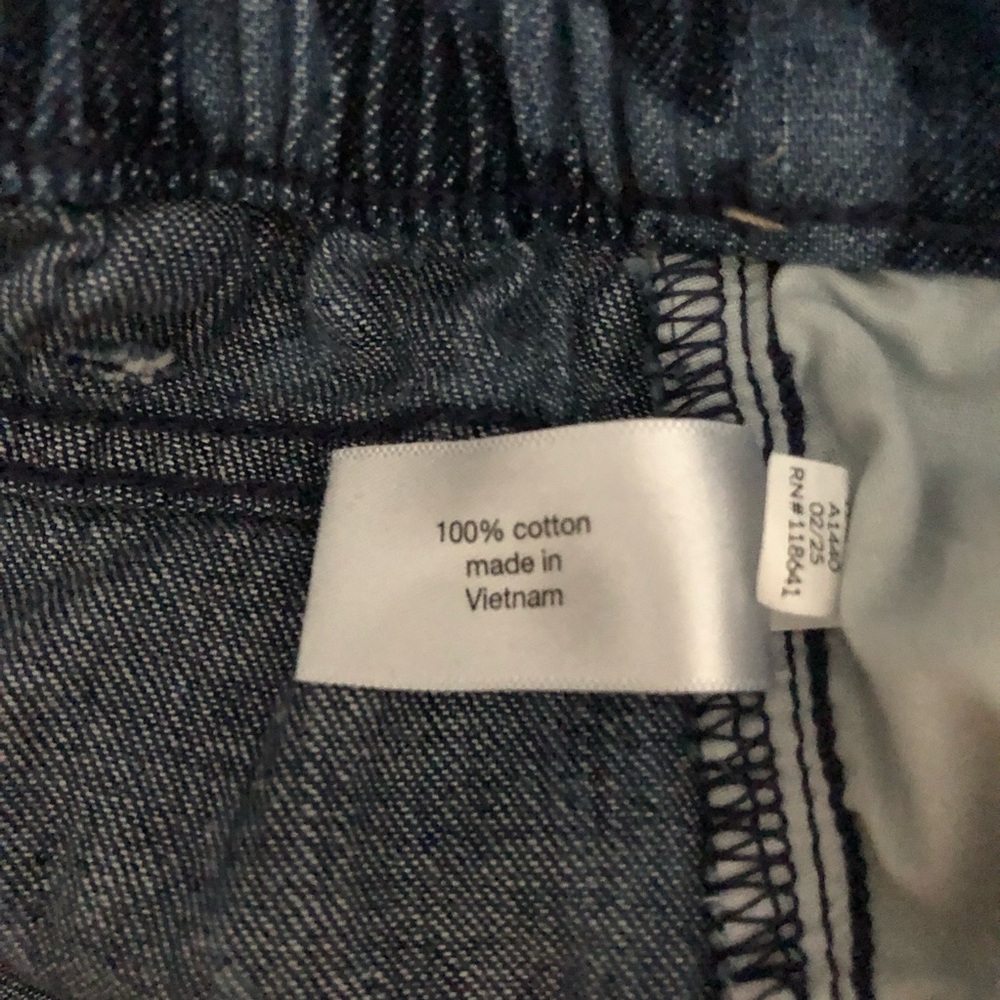 Lane Bryant jeans parachute cargo Petite Plus 22P pants denim blue leaf pattern - Picture 8 of 10